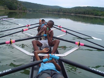 Nemato rowers on camp